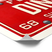 Dink It Pickleball Fan Art Retro FL License Plate ポスター (角)