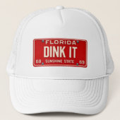 Dink It Pickleball Fan | Retro FL License Plate キャップ (正面)