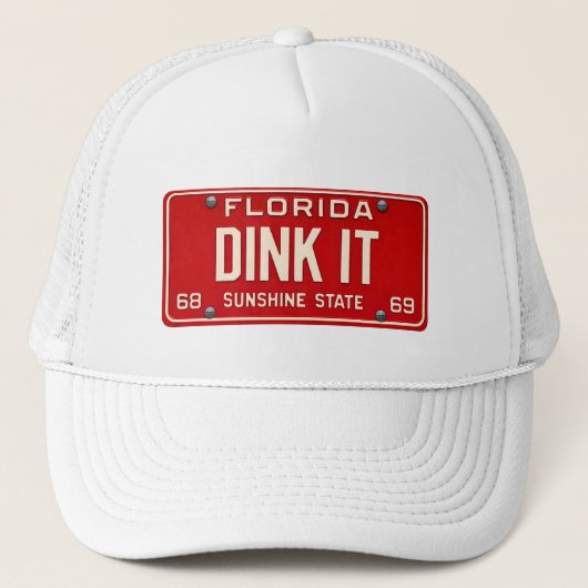 Dink It Pickleball Fan | Retro FL License Plate キャップ (正面)