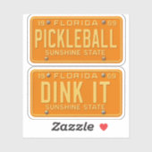 Dink It Pickleball Fan -Retro FL License Plate 2pc シール (シート)