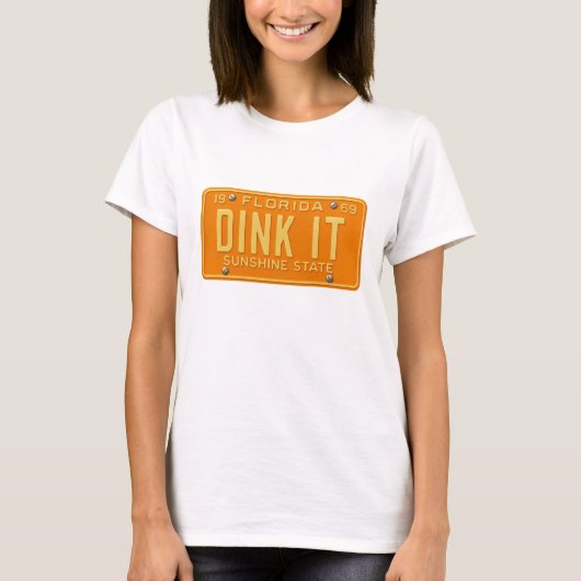 Dink It Pickleball Fanatic -Retro FL License Plate Tシャツ (正面)