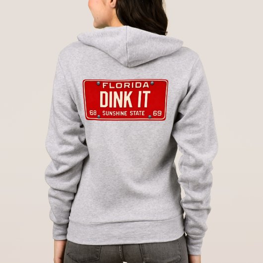 Dink It Pickleball Player Fan Retro License Plate パーカ (裏面)