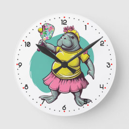 Dink Like a Lady Pickleball  ラウンド壁時計