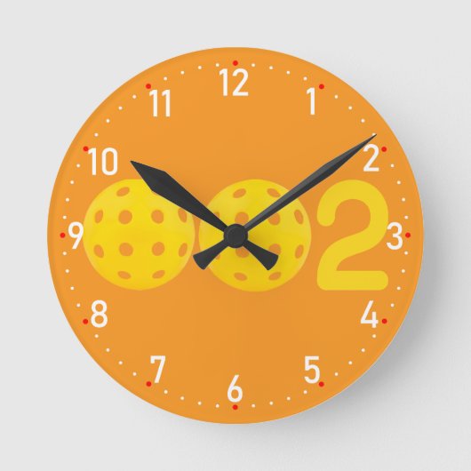 Dink O'Clock ピックルボール ラウンド壁時計 (正面)