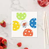 Dink Pickleballパーティースポーツマンガマスコットパドル スタンダードカクテルナプキン (インサイチュ)