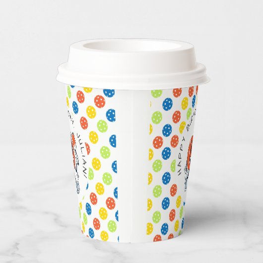 Dink Pickleballパーティースポーツマンガマスコットパドル 紙コップ (右)