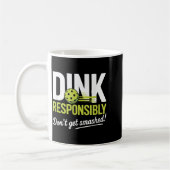 Dink Resnsibly Don't Get Smashed Funny Ckleball Te コーヒーマグカップ (左)