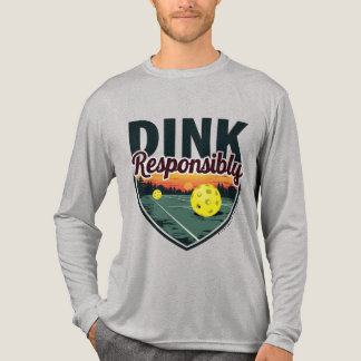 「Dink Responsibly」ピックボール長袖 トライブレンドＴシャツ
