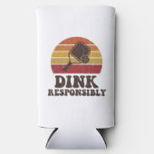 Dink+Responsibly+冗談のピックルボール スリム缶クーラー (正面)