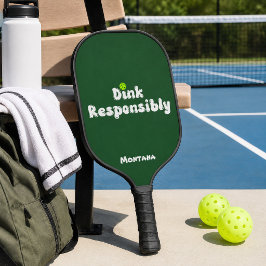 Dink Responsibly 名前 エメラルドグリーン ピックルボールラケット