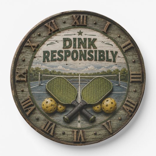 Dink Responsibly Pickleball Paddle ペーパープレート (正面)