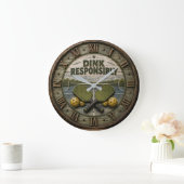 Dink Responsibly Pickleball Paddle  ラージ壁時計 (ホーム)