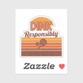 Dink Responsibly Pickleball Retro シール
