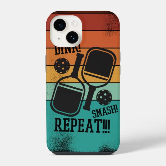 Dink Smash Repeat - 楽しいピックルボール愛好家 iPhoneケース (裏面)