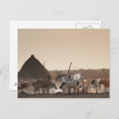 Dinka民族グループの村マラカル ポストカード (正面/裏面)