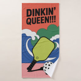 Dinkin’ Queen!!! Retro Pickleball Paddle Sports バスタオル