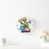 Dinkin' with the Aliens Pickleball  ラウンド壁時計 (ホーム)