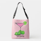 Dinking Cosmoピンクカクテル、ピックボールライム クロスボディバッグ (裏面)
