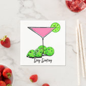 Dinking Cosmoピンクカクテル、ピックボールライム スタンダードカクテルナプキン (インサイチュ)