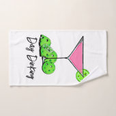 Dinking Cosmoピンクカクテル、ピックボールライム ハンドタオル (ハンドタオル)