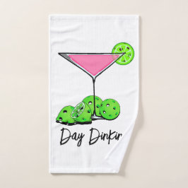 Dinking Cosmoピンクカクテル、ピックボールライム ハンドタオル