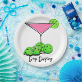 Dinking Cosmoピンクカクテル、ピックボールライム ペーパープレート (パーティー)