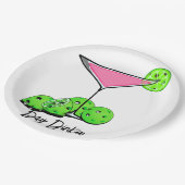 Dinking Cosmoピンクカクテル、ピックボールライム ペーパープレート (アングル)