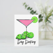 Dinking Cosmoピンクカクテル、ピックボールライム ポストカード (スタンド正面)