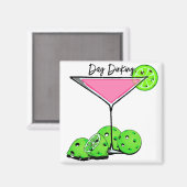 Dinking Cosmoピンクカクテル、ピックボールライム マグネット (正面/裏面)