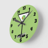 Dinking Cosmoピンクカクテル、ピックボールライム ラウンド壁時計 (傾斜)