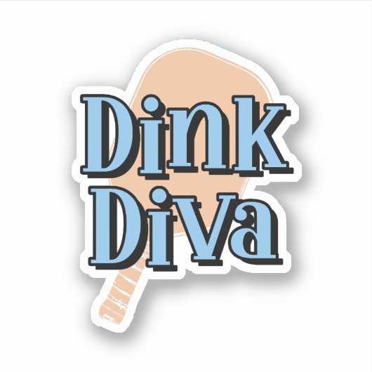 Dinking Diva Pickleballパドルオレンジとブルー シール (正面)