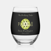 Dinking DuoまたはDude Pickleball Ballカクテル ステムなしワイングラス (裏面)