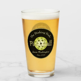Dinking DuoまたはDude Pickleball Ball Pint Beer タンブラーグラス
