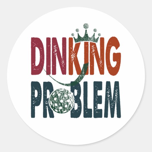 Dinking Problem Pickleball - Court-Side Mous ラウンドシール (正面)