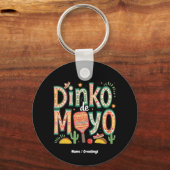 Dinko de Mayo おもしろい Cinco de Mayo Pickleball Pun キーホルダー (正面)
