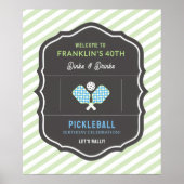 Dinks and Drinks Green & Blue Pickleball Welcome ポスター (正面)