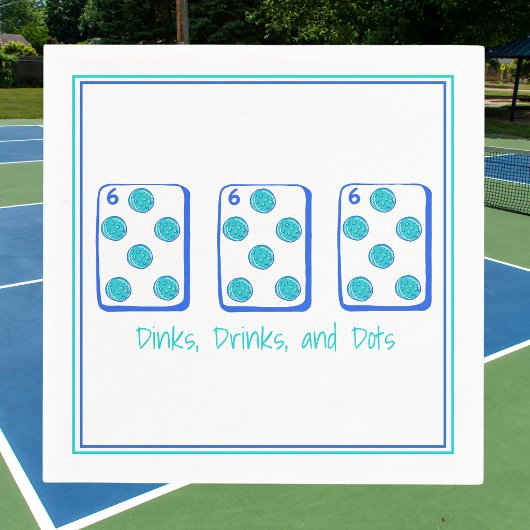 Dinks, Drinks & Dots / ピックルボール麻雀Pung スタンダードカクテルナプキン
