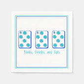 Dinks, Drinks & Dots / ピックルボール麻雀Pung スタンダードカクテルナプキン (正面)