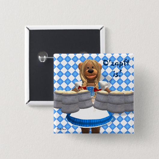 DinkyくまのバイエルンのオクトーバーフェストZenzi 缶バッジ (正面&裏面)