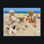 Dinkyくま: 夏の挨拶 ポストカード<br><div class="desc">あなたの友人をとの驚かす別のかわいいDinkyくまの郵便はがき!</div>