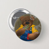 Dinkyくま: 泡を吹くこと 缶バッジ (正面&裏面)