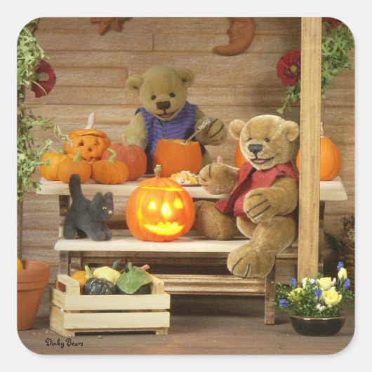 Dinky Bearsハロウィーン時間 スクエアシール (正面)