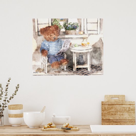 Dinky Bears水色 – 読s Bear ポスター (キッチン)