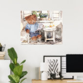 Dinky Bears水色 – 読s Bear ポスター (ホームオフィス)