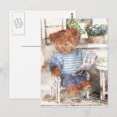 Dinky Bears水色 – 読s Bear ポストカード (正面/裏面)