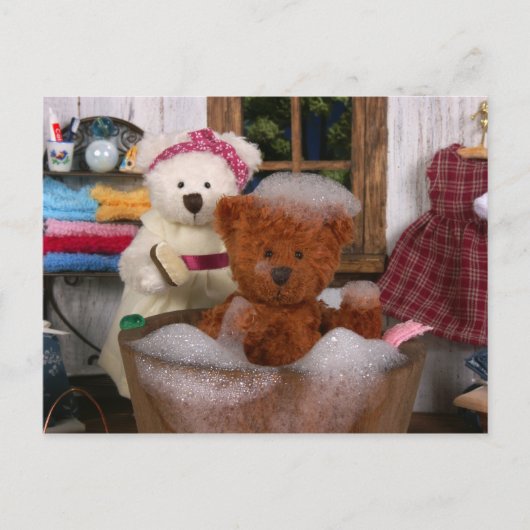 Dinky Bears:バスタブの日 ポストカード (正面)