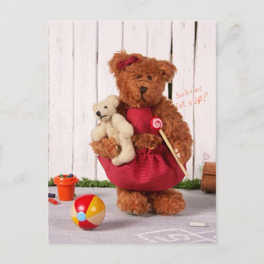 Dinky Bears:小さな女の子 ポストカード (正面)