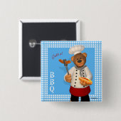 Dinky Bears BBQ Chef 缶バッジ (正面&裏面)