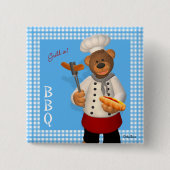 Dinky Bears BBQ Chef 缶バッジ (正面)
