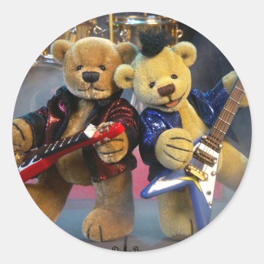 Dinky Bears Guitar Duet ラウンドシール (正面)